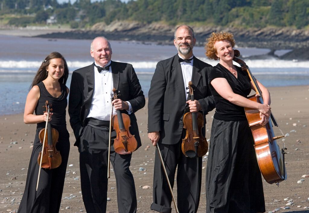 Saint John String Quartet on the beach
