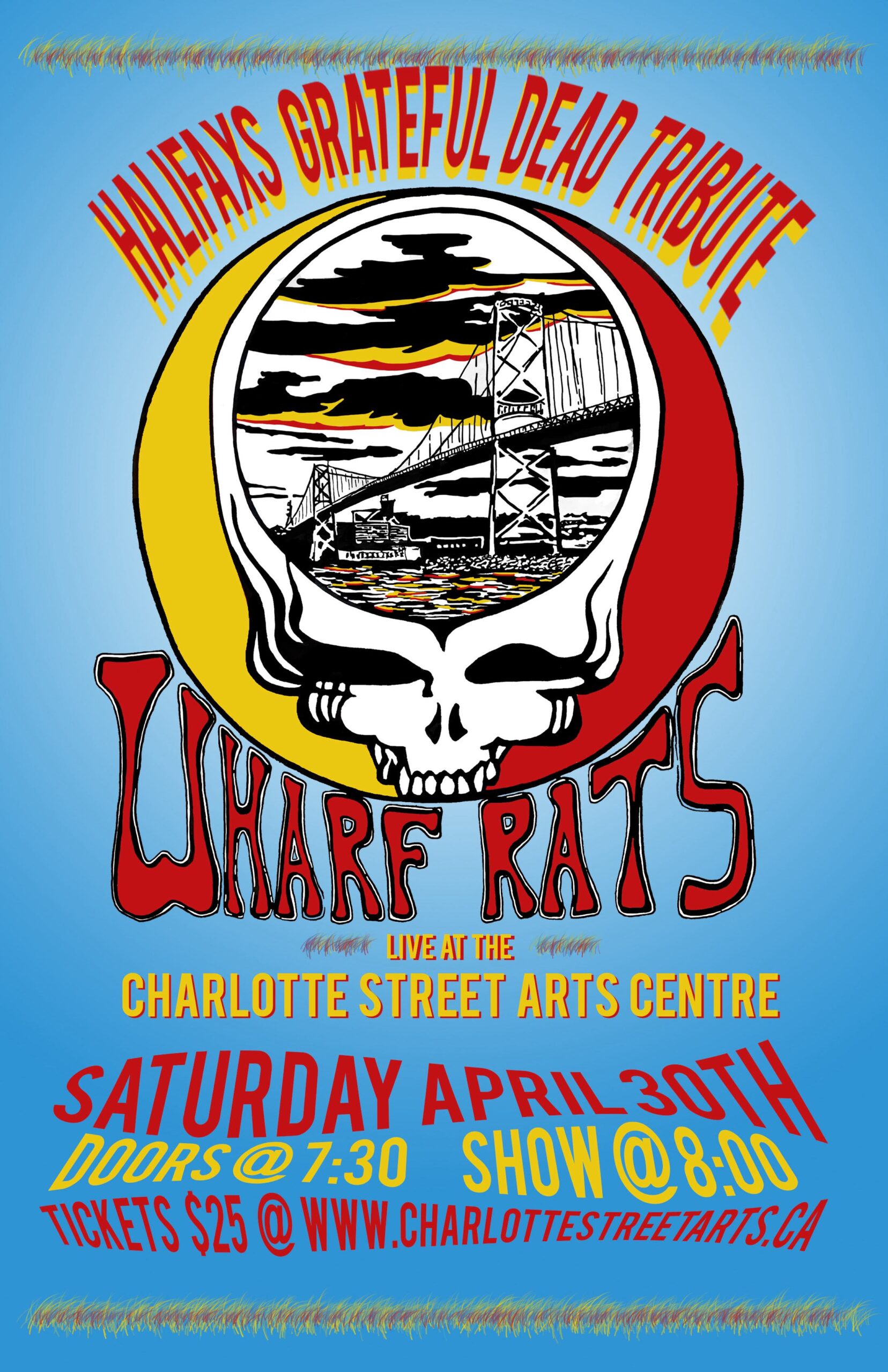 Halifax's Grateful Dead Tribute, Wharf Rats live at the Charlotte St. Arts Centre, Doors @ 7:30, show @ 8:00. Tickets $25 @ www.charlottestreetarts.ca