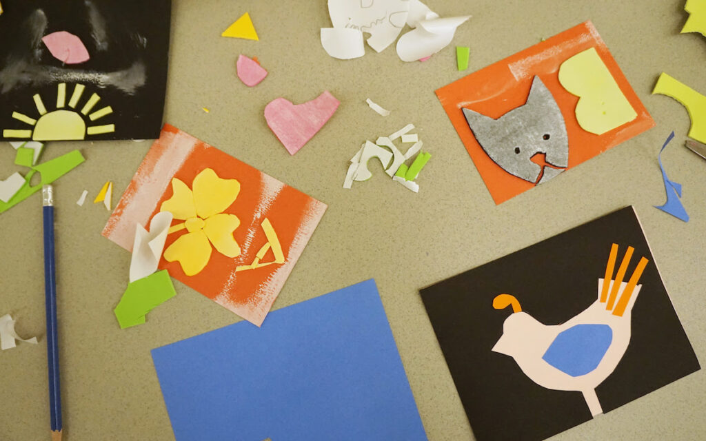 Image of construction paper crafts.
