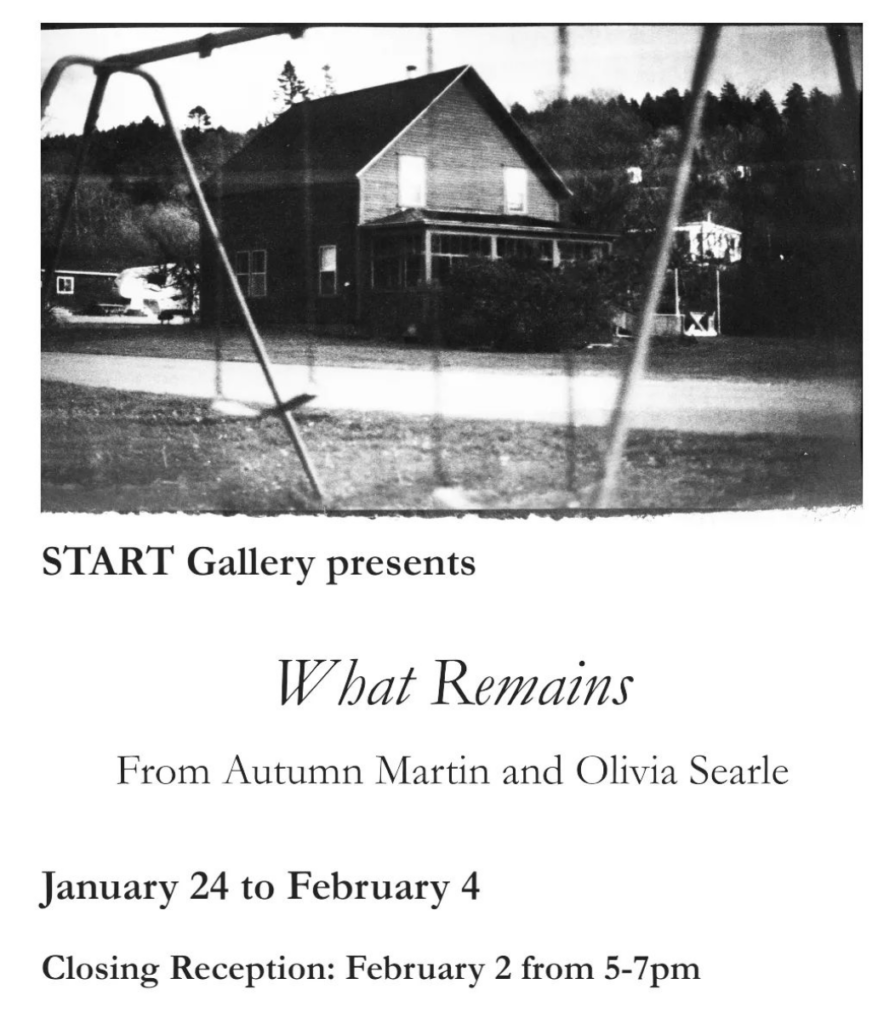 START Gallery presents What Remains from Autumn Martin and Olivia Searle.