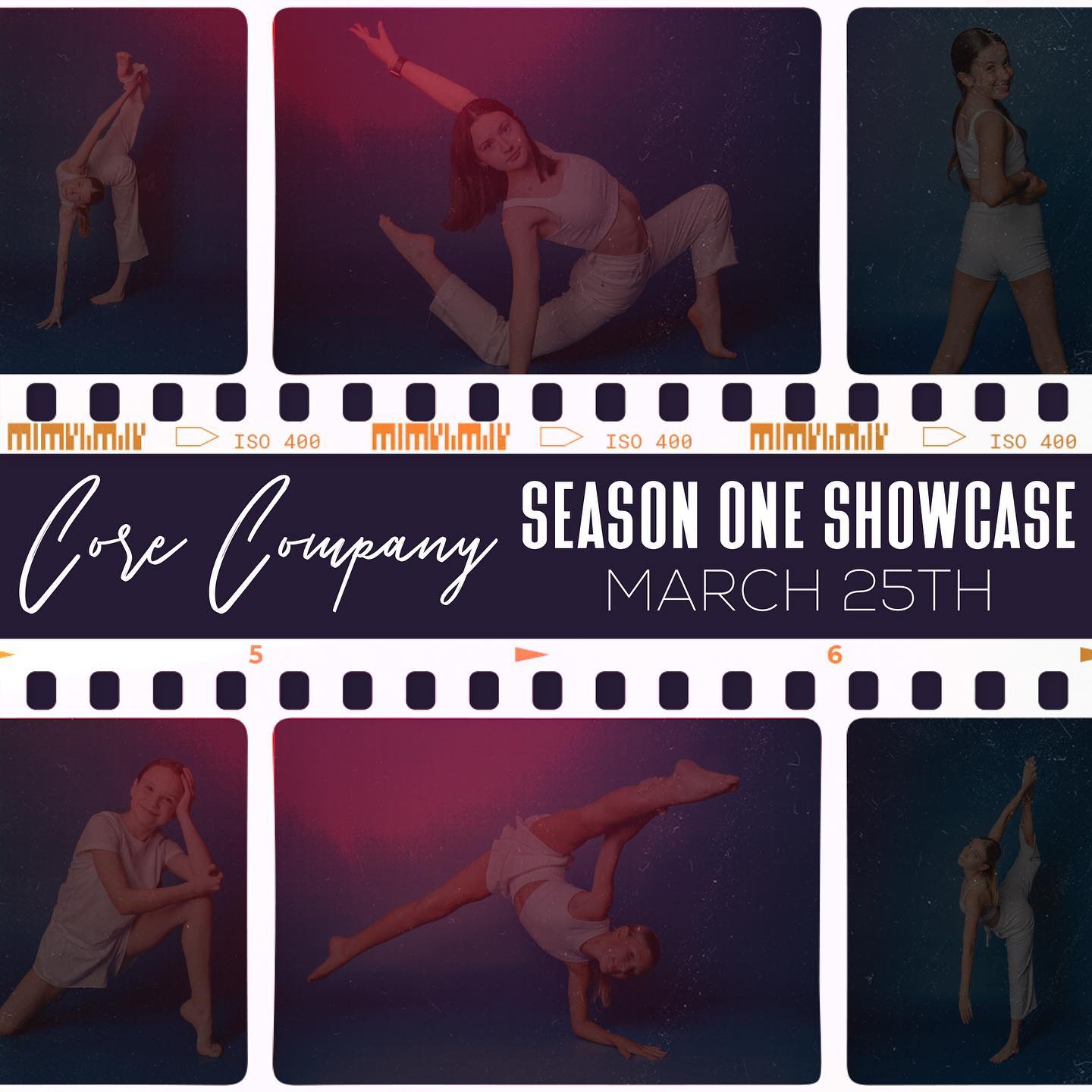 Images of dancers. Text reads: Core Company, Season One Showcase, March 25th