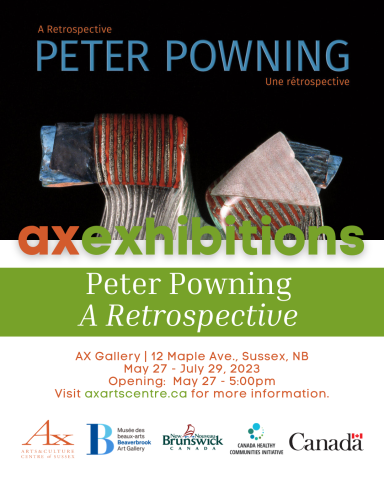 Text says: Ax Exhibitions Peter Powning A Retrospective