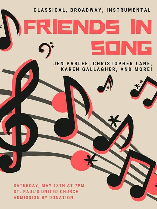Text says: Classical, Broadway, Instrumental Friends in Song